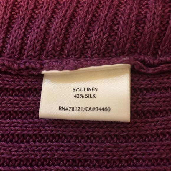 Eileen Fisher ribbed Purple open cardigan Petite preowned - Picture 5 of 5